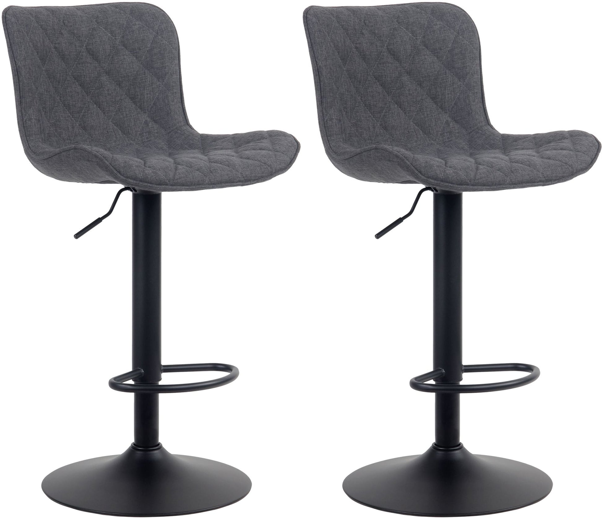 2-delige set Moderne Barkrukken - Design Zitkrukken - 360° Draaibaar en Ergonomisch Comfort Kleur zwart