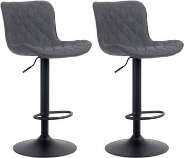 2-delige set Moderne Barkrukken - Design Zitkrukken - 360° Draaibaar en Ergonomisch Comfort Kleur zwart
