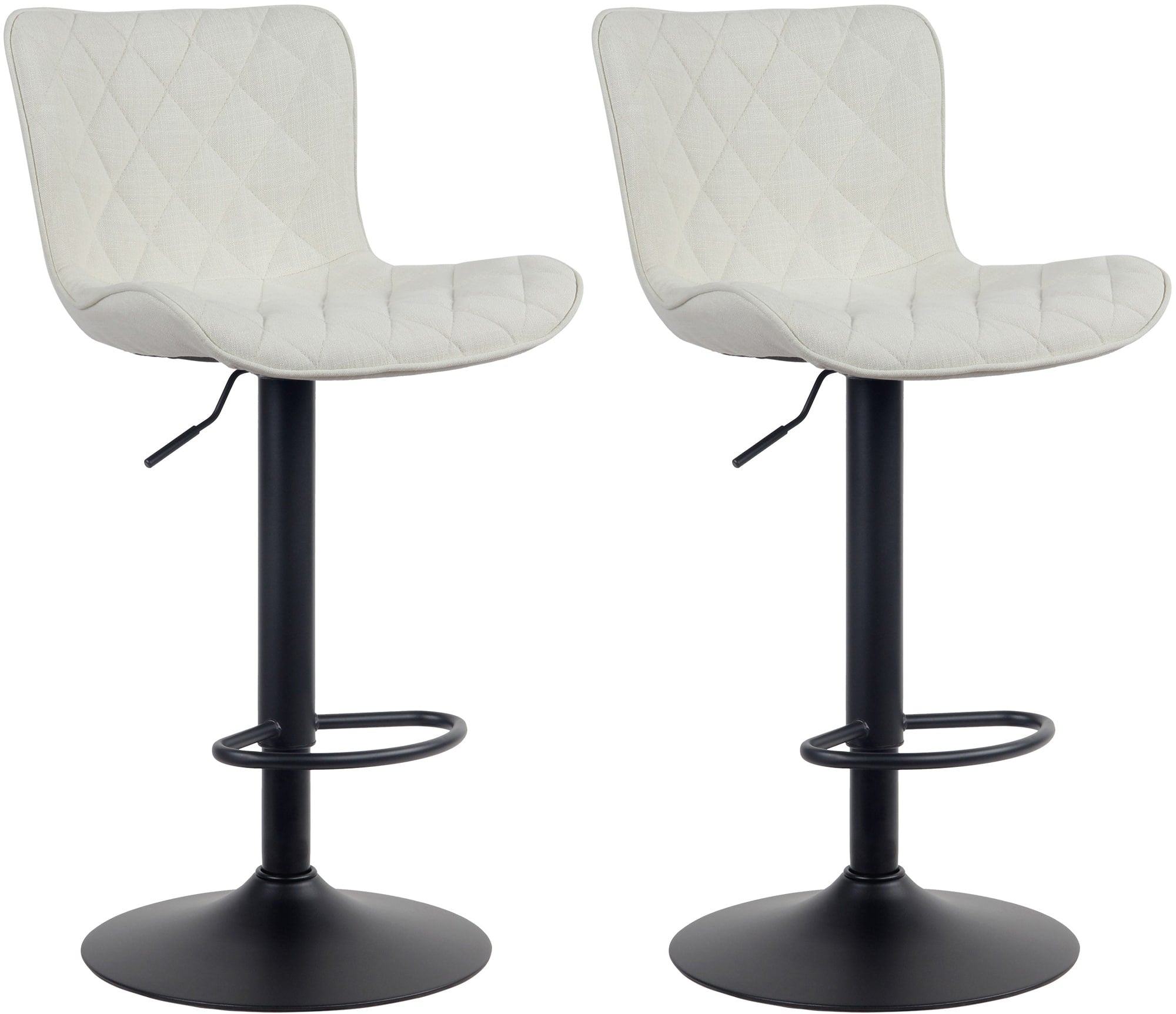 Set van 2 Moderne Barkrukken - Hockerstoelen - Optimaal Comfort, Verstelbare Hoogte Kleur crème