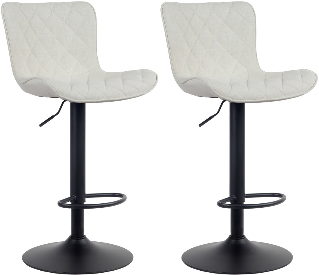 Set van 2 Moderne Barkrukken - Hockerstoelen - Optimaal Comfort, Verstelbare Hoogte Kleur crème