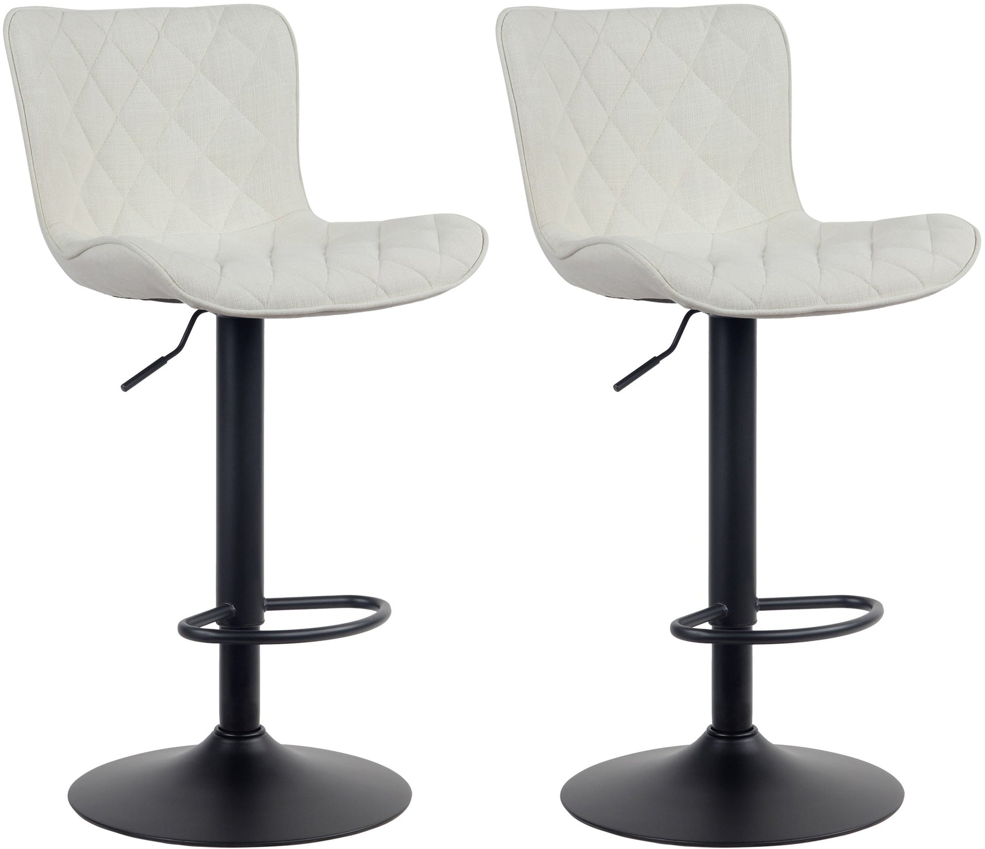 Set van 2 Moderne Barkrukken - Hockerstoelen - Optimaal Comfort, Verstelbare Hoogte Kleur crème