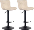 2-delige set Barkrukken - Barstoelen - Hoog Zitcomfort & Verstelbaar Kleur crème Materiaal kunstleer