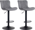 2-delige set Barkrukken - Barstoelen - Hoog Zitcomfort & Verstelbaar Kleur donkergrijs Materiaal zacht