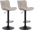 2-delige set Barkrukken - Barstoelen - Hoog Zitcomfort & Verstelbaar Kleur taupe Materiaal Stof