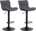 2-delige set Barkrukken - Barstoelen - Hoog Zitcomfort & Verstelbaar Kleur zwart Materiaal Stof
