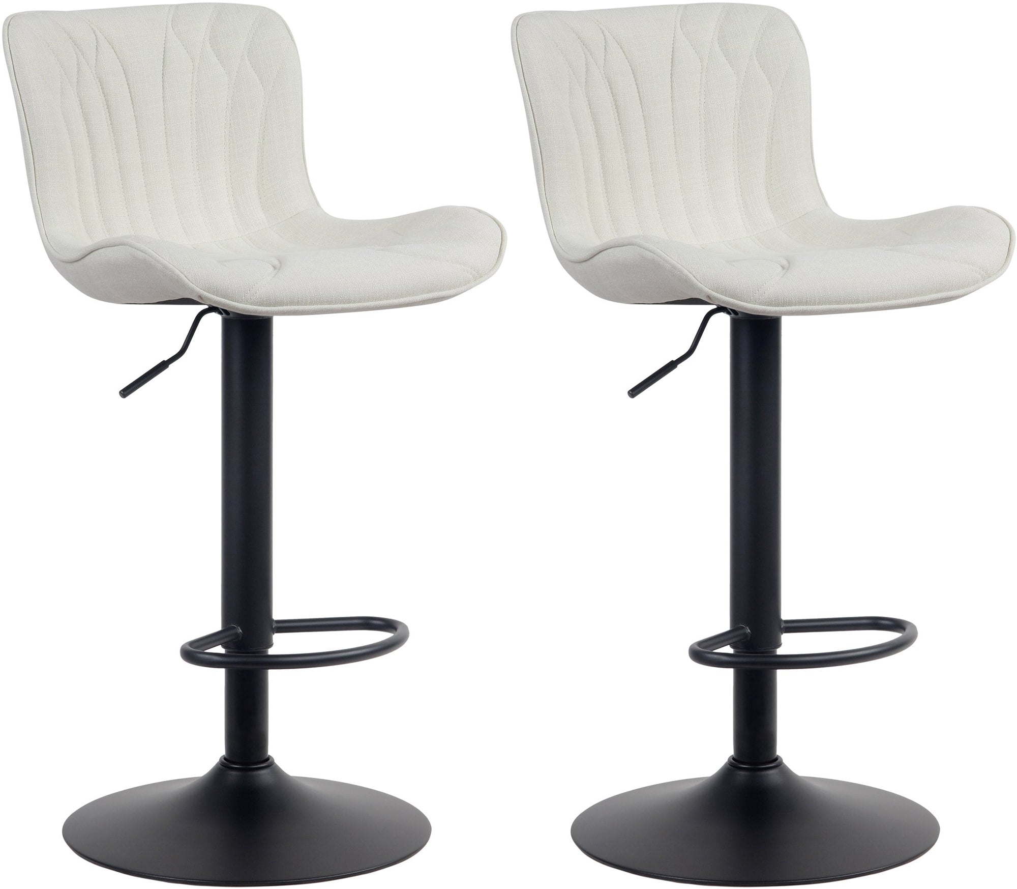 Set van 2 Barkrukken - Hockers - Verstelbare Hoogte, Modern Design Kleur crème
