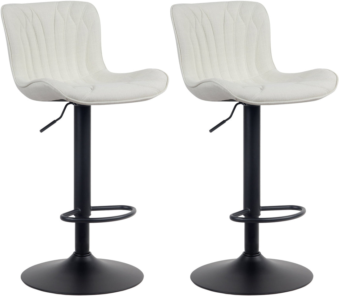 Set van 2 Barkrukken - Hockers - Verstelbare Hoogte, Modern Design Kleur crème