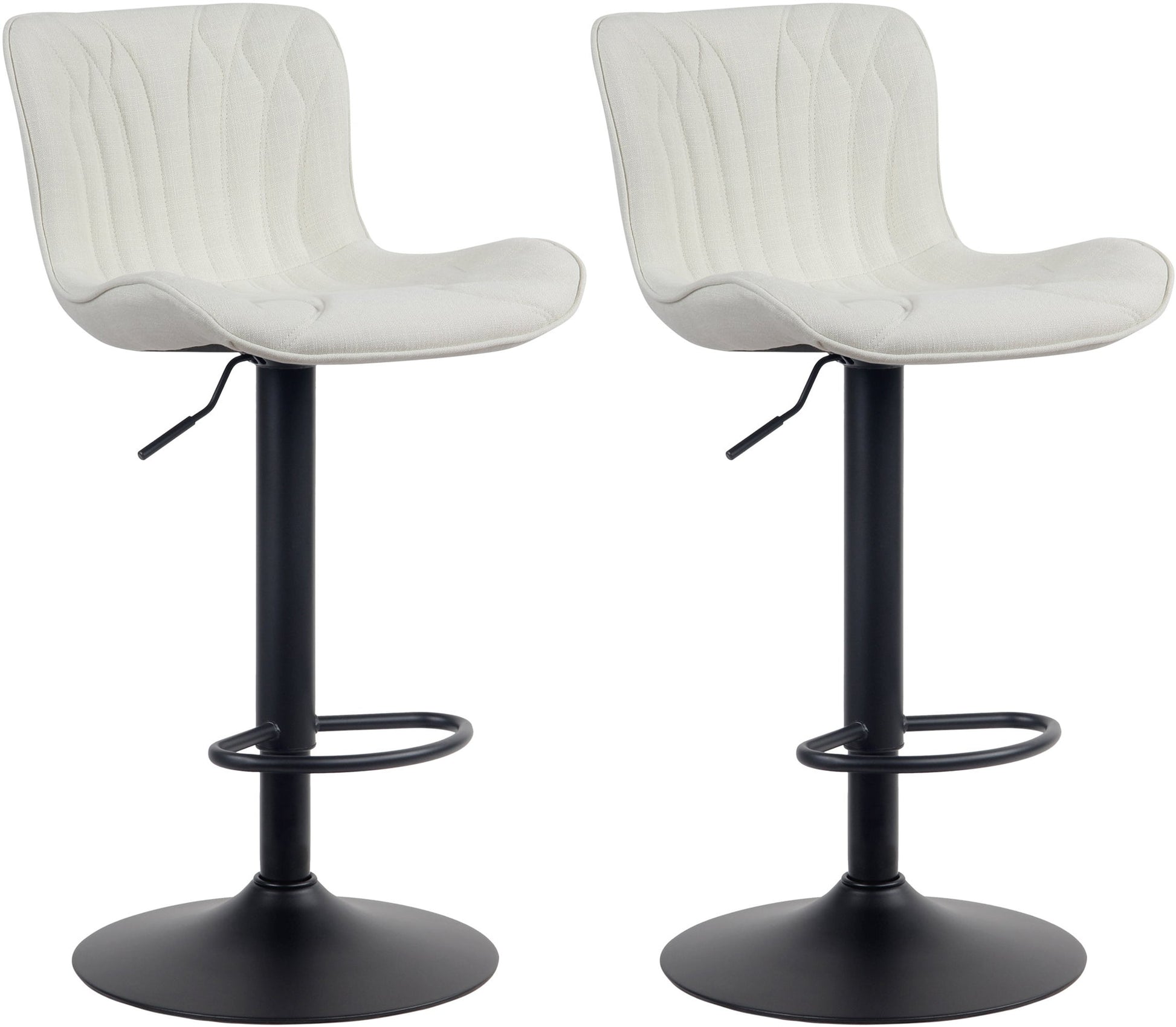Set van 2 Barkrukken - Hockers - Verstelbare Hoogte, Modern Design Kleur crème