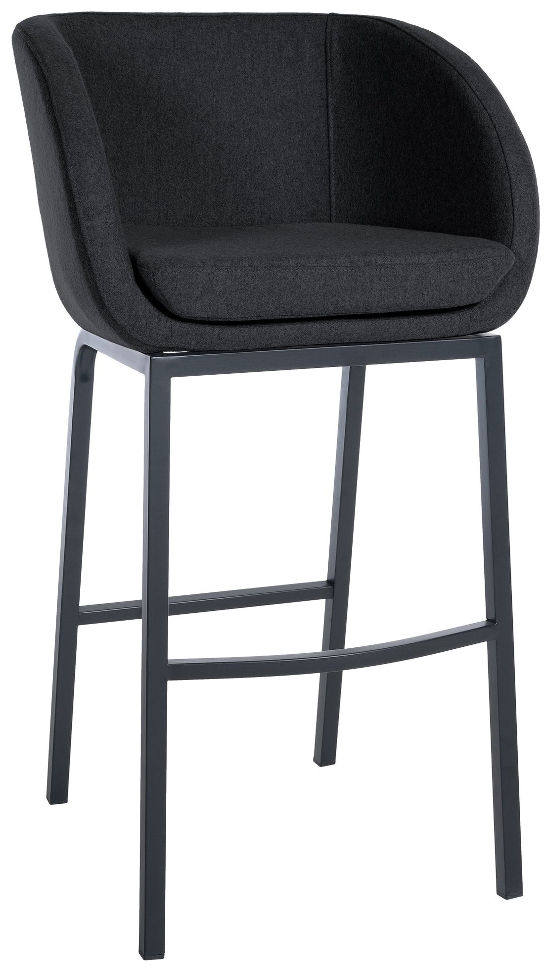 Barkruk met Vilten Zitting - Kruk - Comfortabel Zitcomfort & Vloerbeschermers Kleur antraciet
