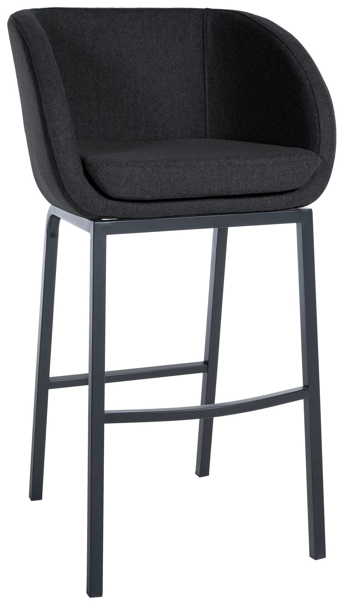 Barkruk met Vilten Zitting - Kruk - Comfortabel Zitcomfort & Vloerbeschermers Kleur antraciet