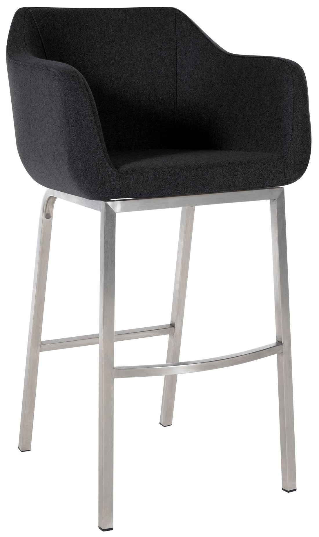 Elegant Design Barkruk, Stijlvolle Kruk, Maximaal Zitcomfort - Vilt & RVS Frame Kleur antraciet