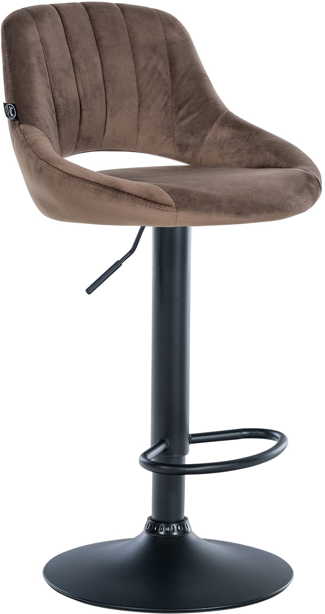Barkruk met Fluwelen Bekleding - Luxe Stoel - Verstelbare Zithoogte, Beschermt Vloeren Kleur bruin Onderstel Kleur zwart