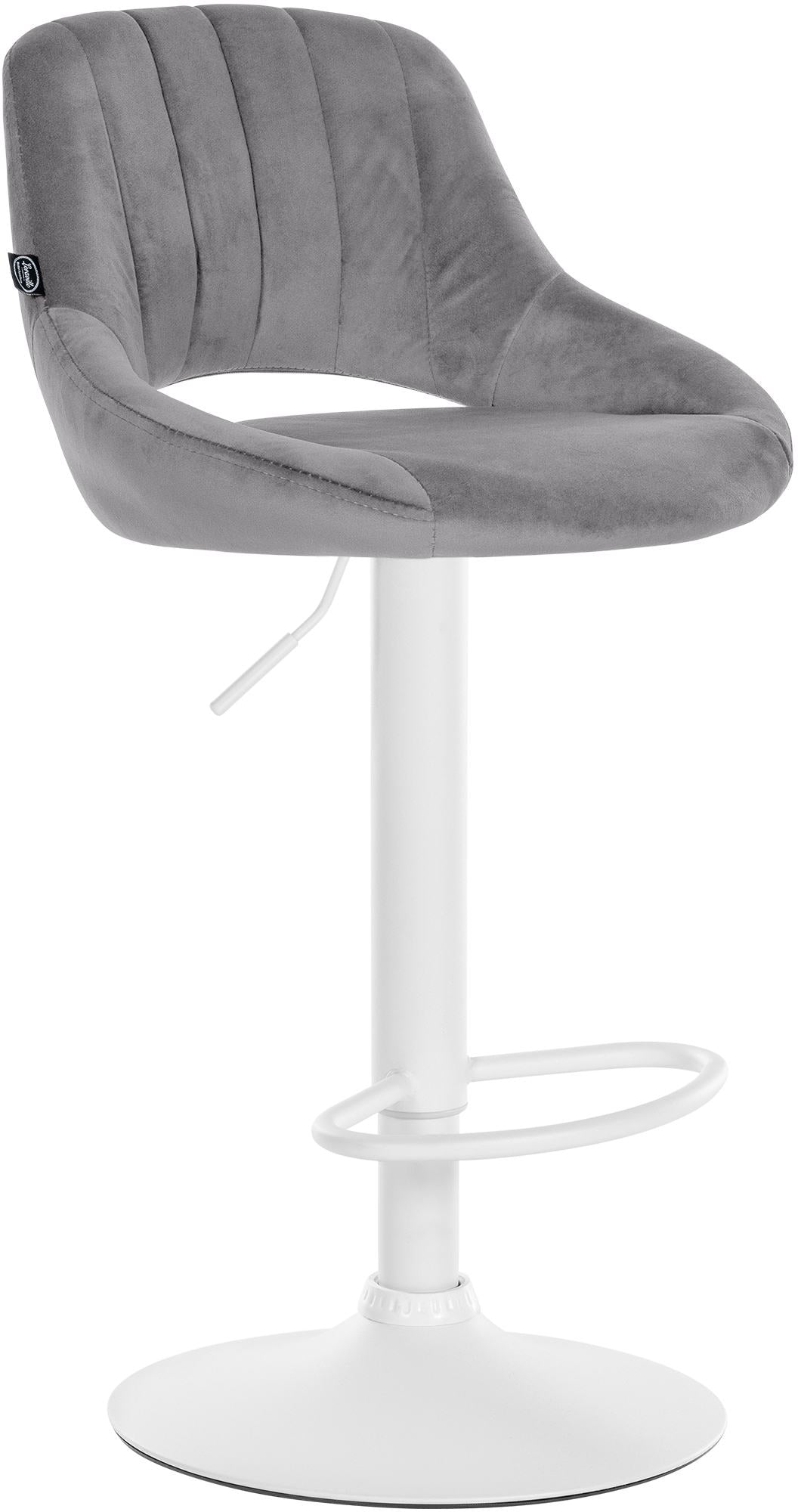 Barkruk Velvet - Hoge Quality - Verstelbare Zithoogte met 360° Draaifunctie Kleur donkergrijs