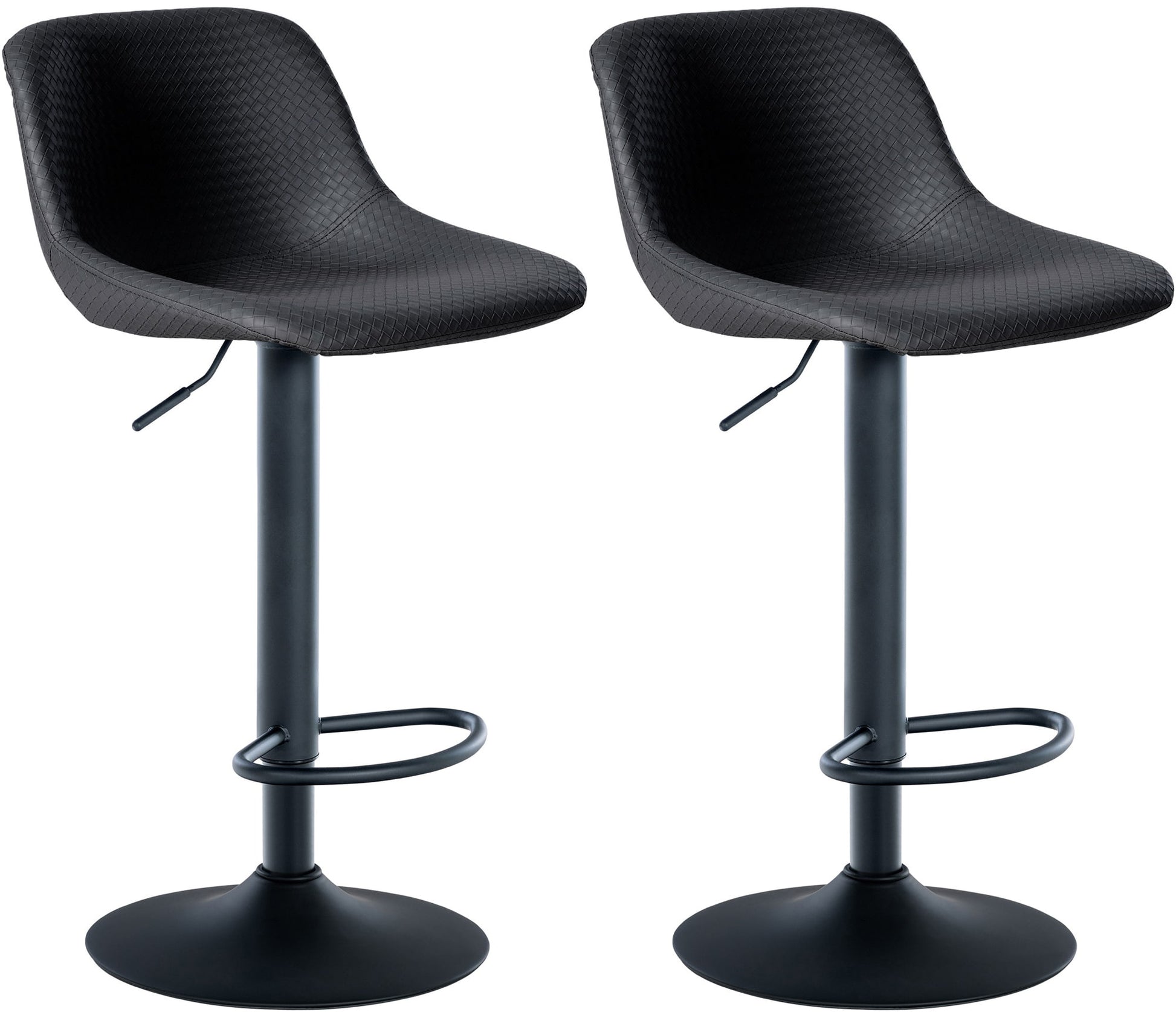 2-delige set Barkrukken - Barstoelen, Hoog comfort - Moderne draaistijl Kleur zwart