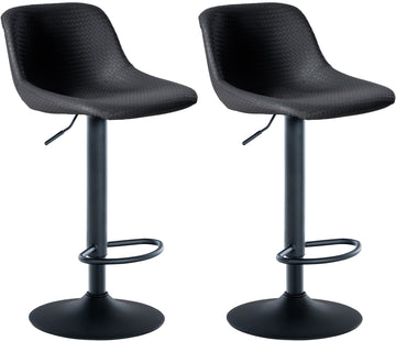 2-delige set Barkrukken - Barstoelen, Hoog comfort - Moderne draaistijl Kleur zwart