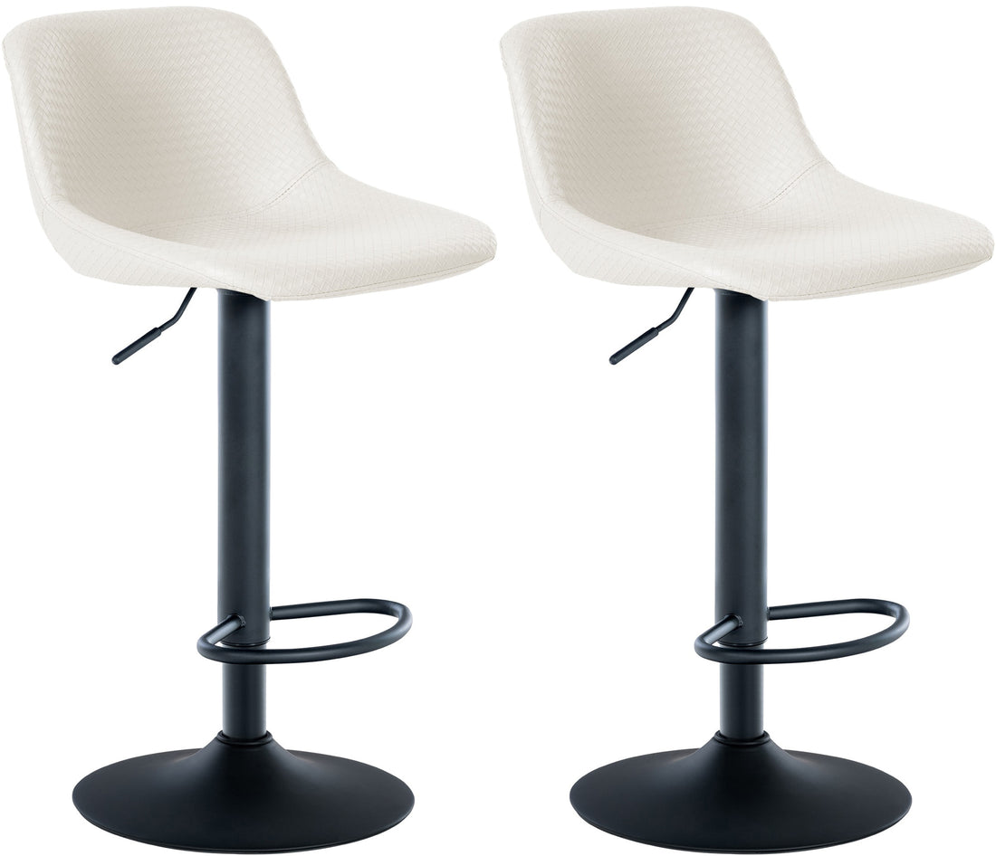 2-delige set Moderne Barkrukken - Hoge Stoelen - Verstelbare Hoogte & Uitzonderlijk Comfort Kleur crème