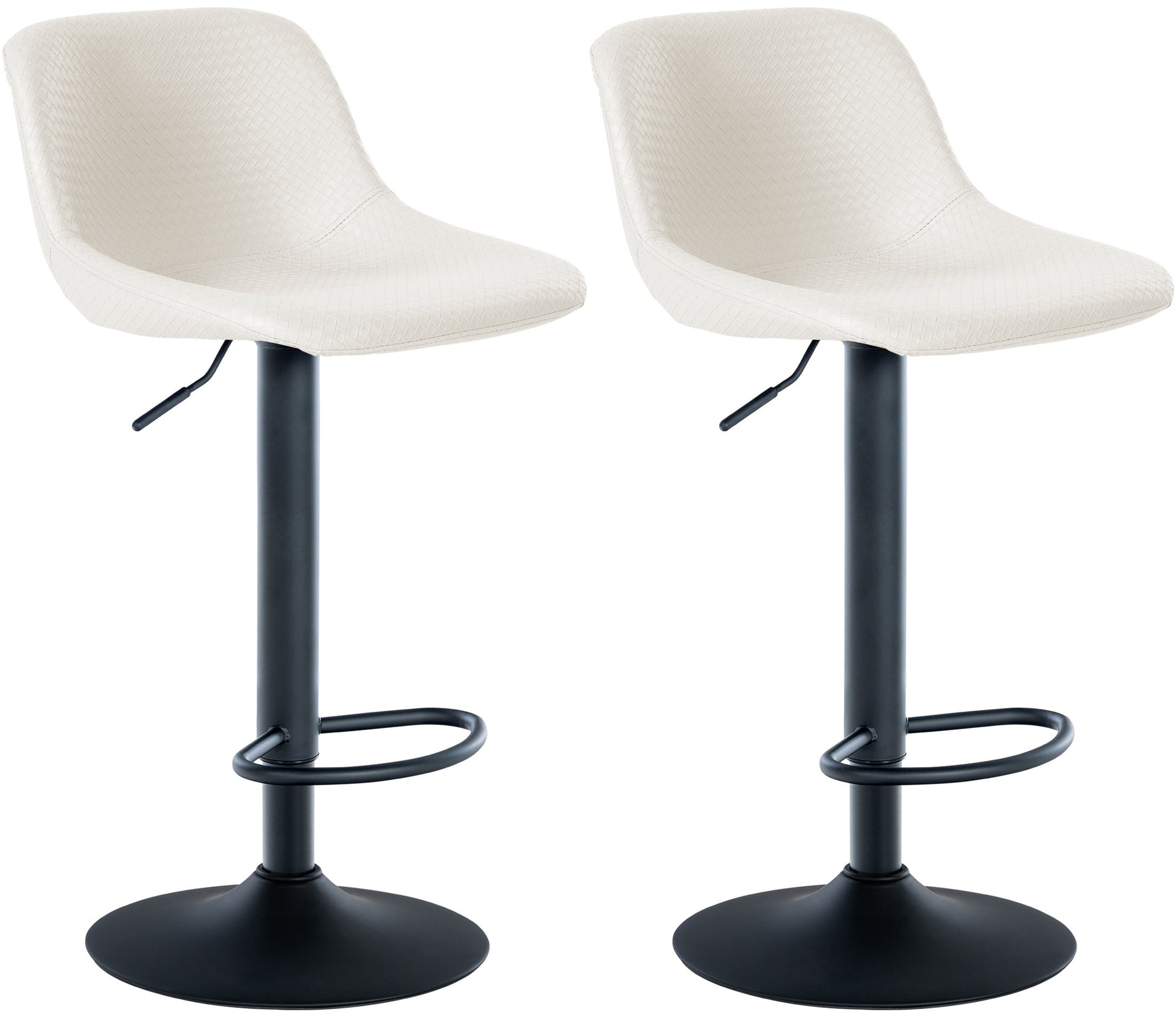 2-delige set Moderne Barkrukken - Hoge Stoelen - Verstelbare Hoogte & Uitzonderlijk Comfort Kleur crème