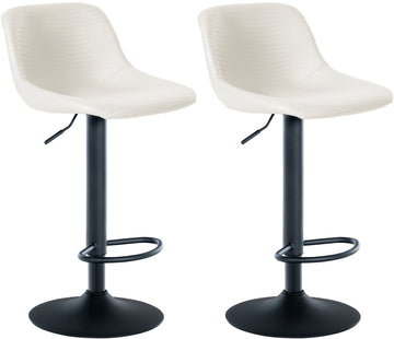 2-delige set Moderne Barkrukken - Hoge Stoelen - Verstelbare Hoogte & Uitzonderlijk Comfort Kleur crème
