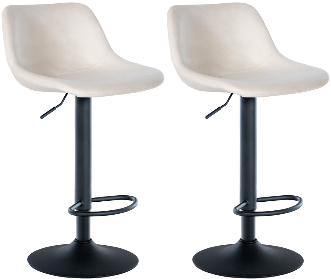 2-delige set Moderne Barkrukken - Barstoelen - Comfortabele Rugleuning & 360° Draaibaar Kleur crème