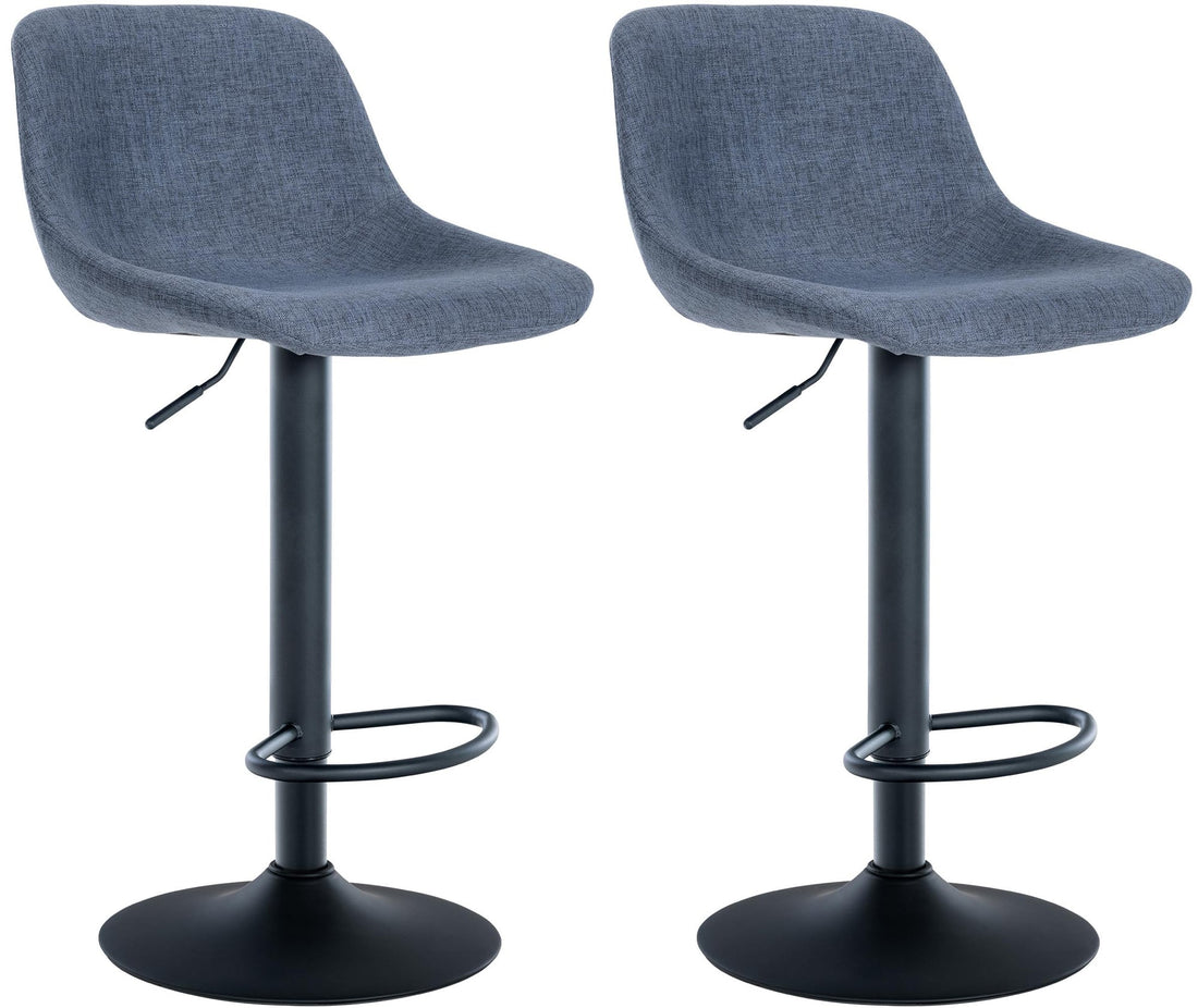 2-delige set Luxe Barkrukken - Krukken - Comfortabel, 360° Rotatie en Verstelbare Hoogte Kleur blauw