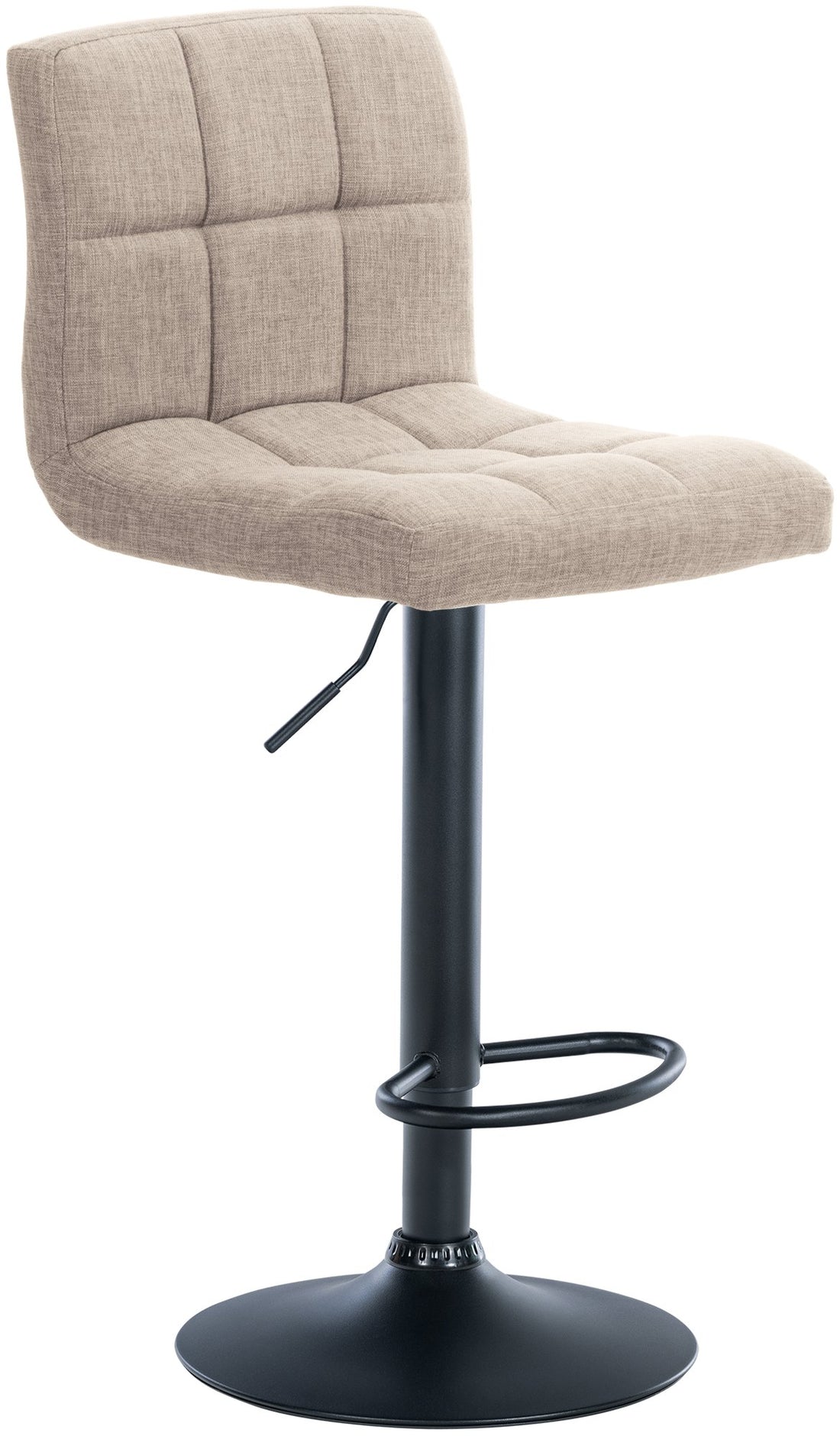 Barkruk met Stof - Barkrukken, Verstelbaar Comfort - Incl. 360° Draaibare Zitting Kleur crème