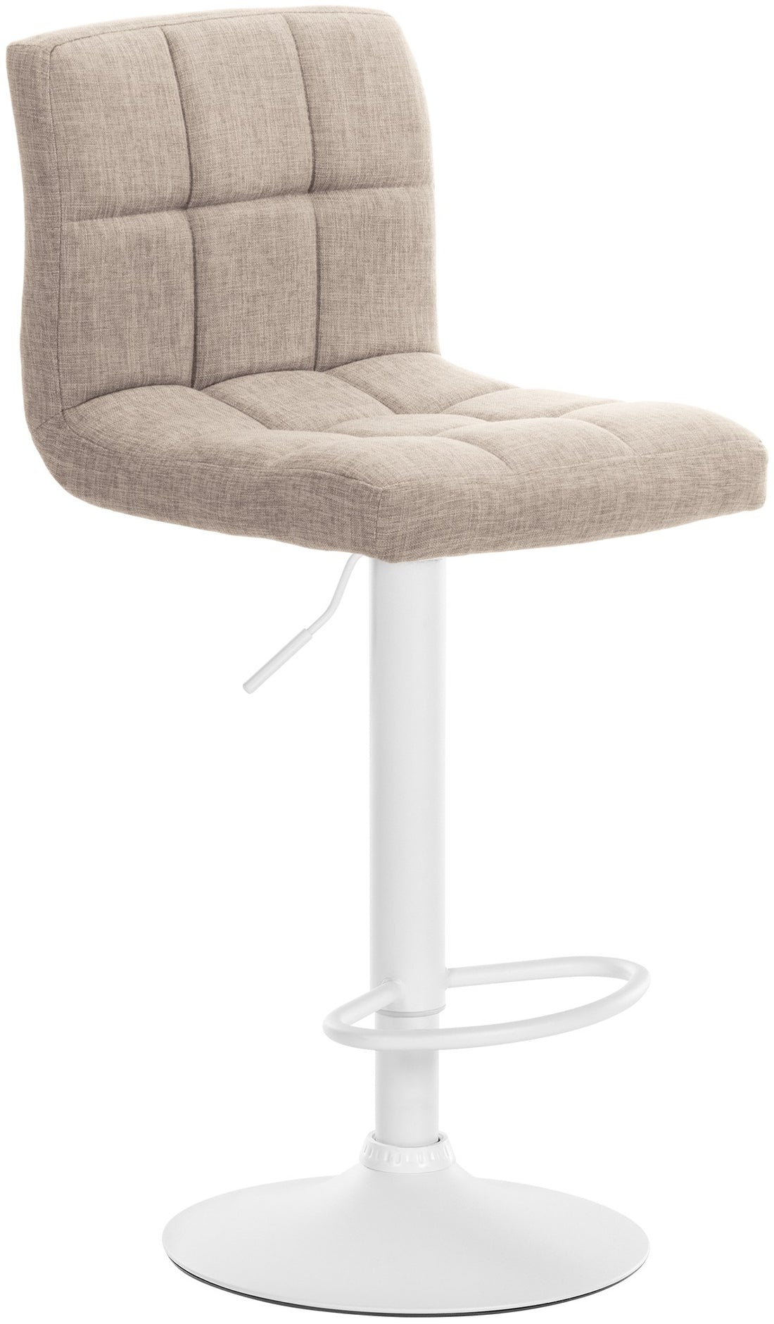 Verstelbare Barkruk - Hoge Kruk - Maximale Comfort, Zithoogte 64-84 cm Kleur crème