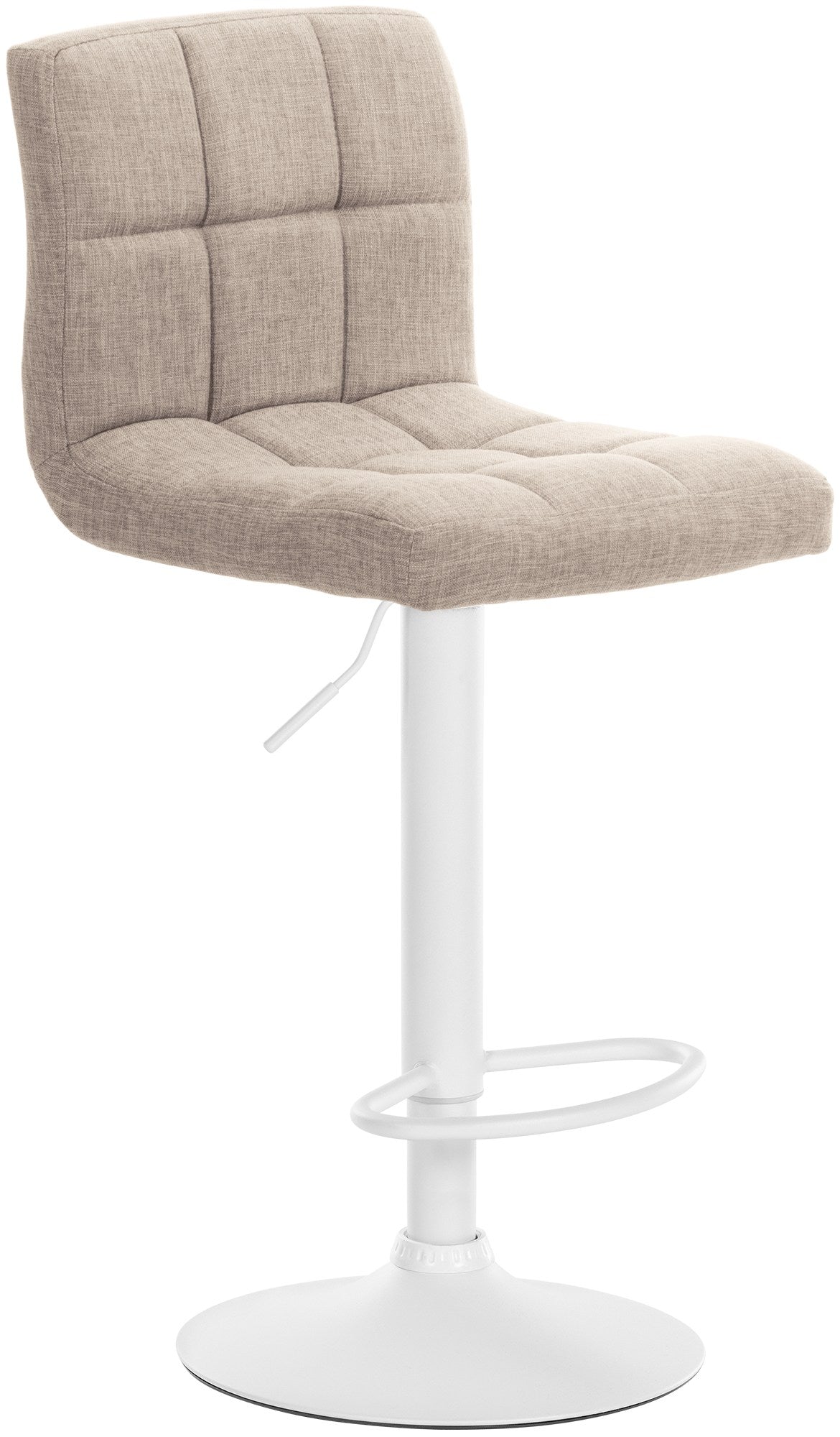 Verstelbare Barkruk - Hoge Kruk - Maximale Comfort, Zithoogte 64-84 cm Kleur crème
