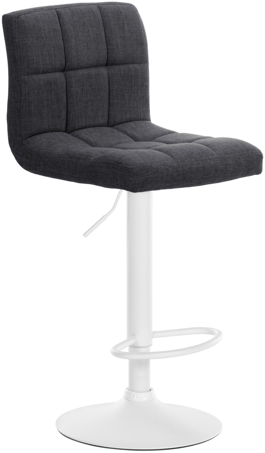Barkruk Stof - Kruk - Traploos Verstelbaar, Maximaal Comfort en Stijlvol Design Kleur donkergrijs