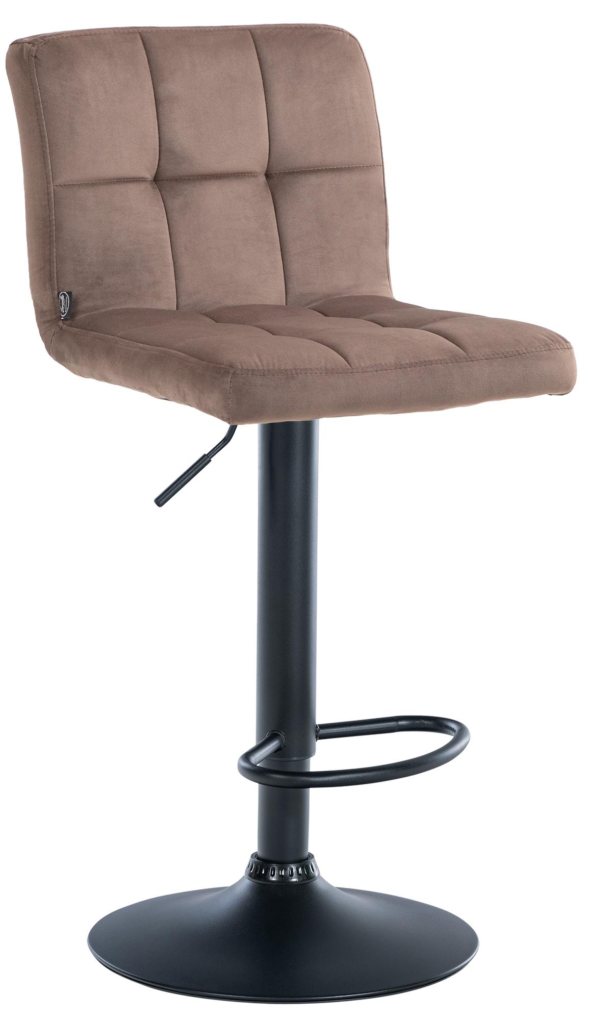 Fluwelen Barkruk - Comfort Kruk - Verstelbaar & Draaibaar voor Ultiem Zitgemak Kleur bruin Onderstel Kleur zwart