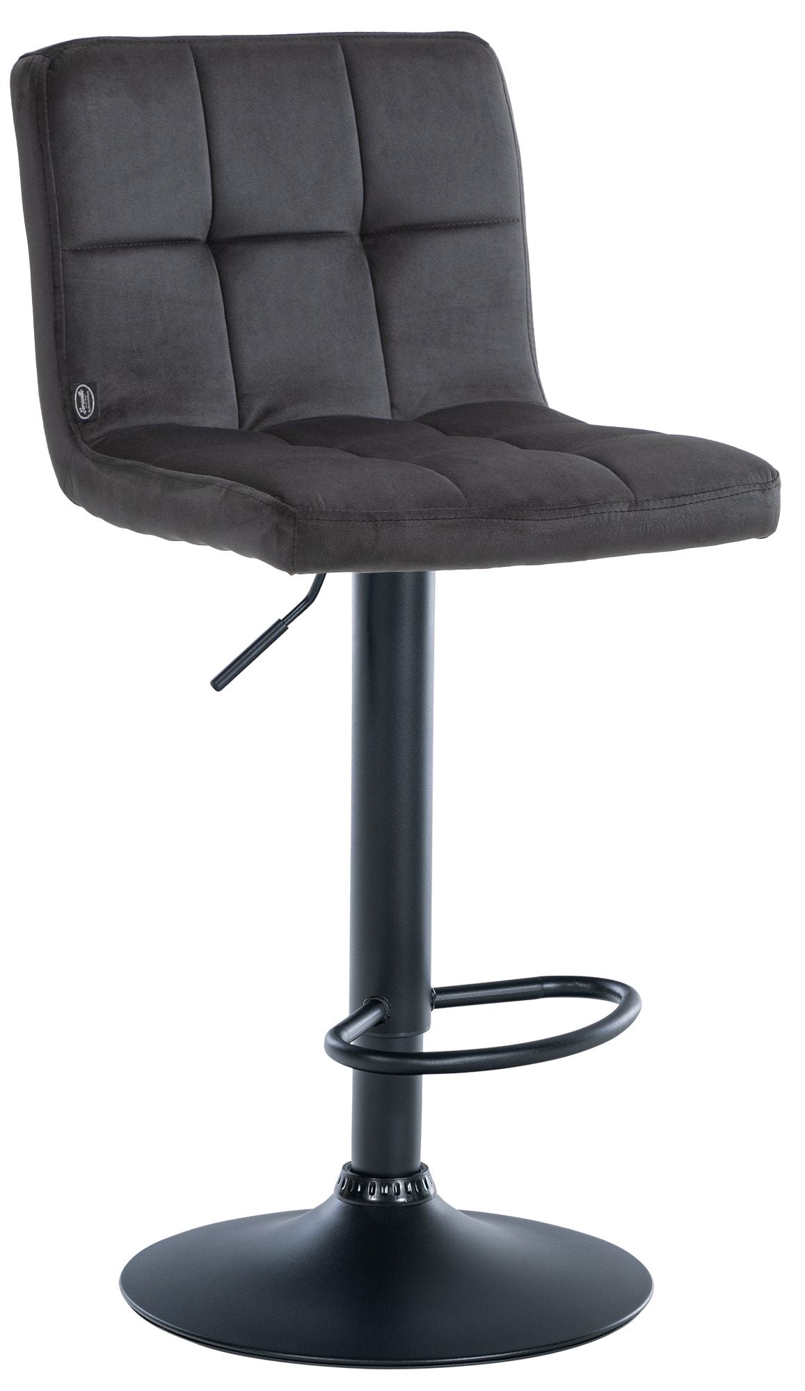 Fluwelen Barkruk - Comfort Kruk - Verstelbaar & Draaibaar voor Ultiem Zitgemak Kleur zwart Onderstel Kleur zwart
