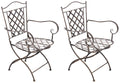 Set van 2 Sierlijke Tuinstoelen - Nostalgische Blikvangers - Handgemaakte Stabiele IJzeren Stoelen Kleur brons
