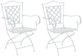 Set van 2 Tuinstoelen - Nostalgische Terrasstoelen - Stabiel Handgemaakt Ijzer Kleur wit