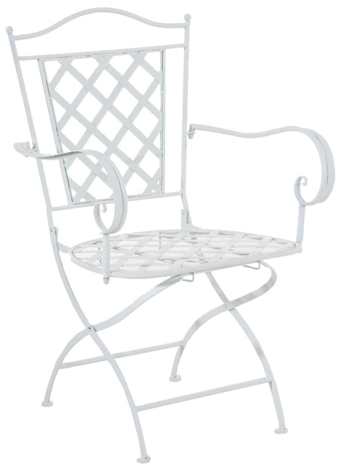 Set van 2 Tuinstoelen - Nostalgische Terrasstoelen - Stabiel Handgemaakt Ijzer Kleur wit