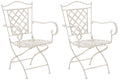 Set van 2 Nostalgische Tuinstoelen - Elegante Stoelen - Handgemaakte Stabiliteit Kleur antiek-crème