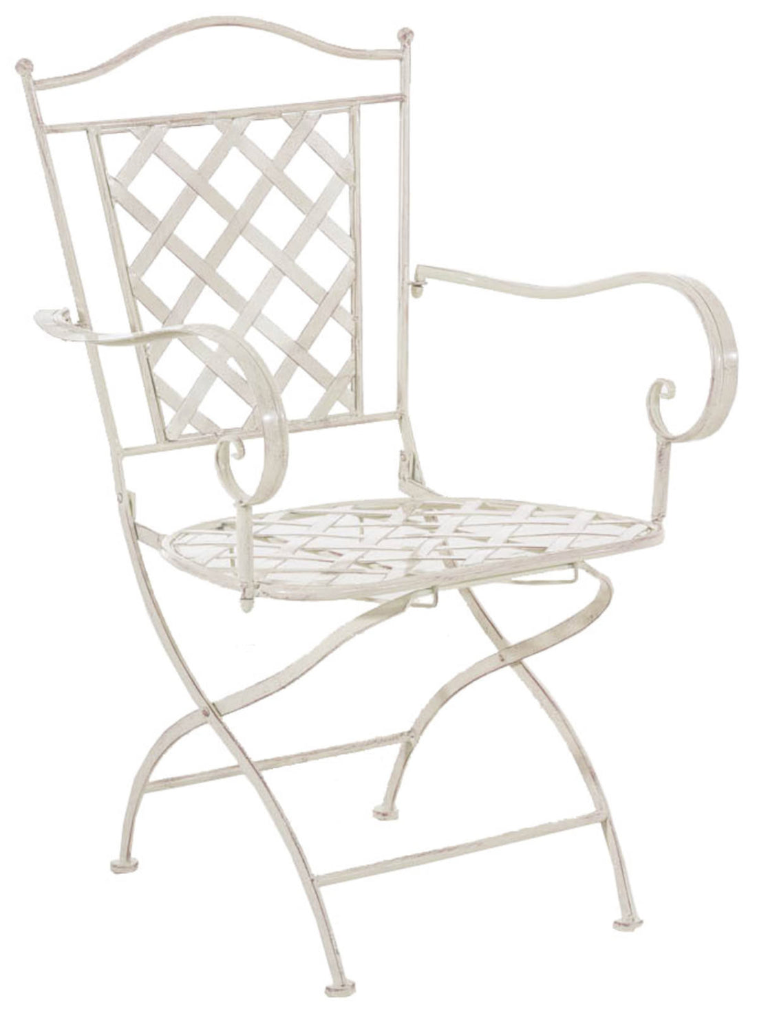 Set van 2 Nostalgische Tuinstoelen - Elegante Stoelen - Handgemaakte Stabiliteit Kleur antiek-crème