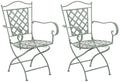 Set van 2 Antieke Tuinstoelen - Nostalgische Stoelen - Stevig Handgemaakt Ijzer Kleur antiek-groen