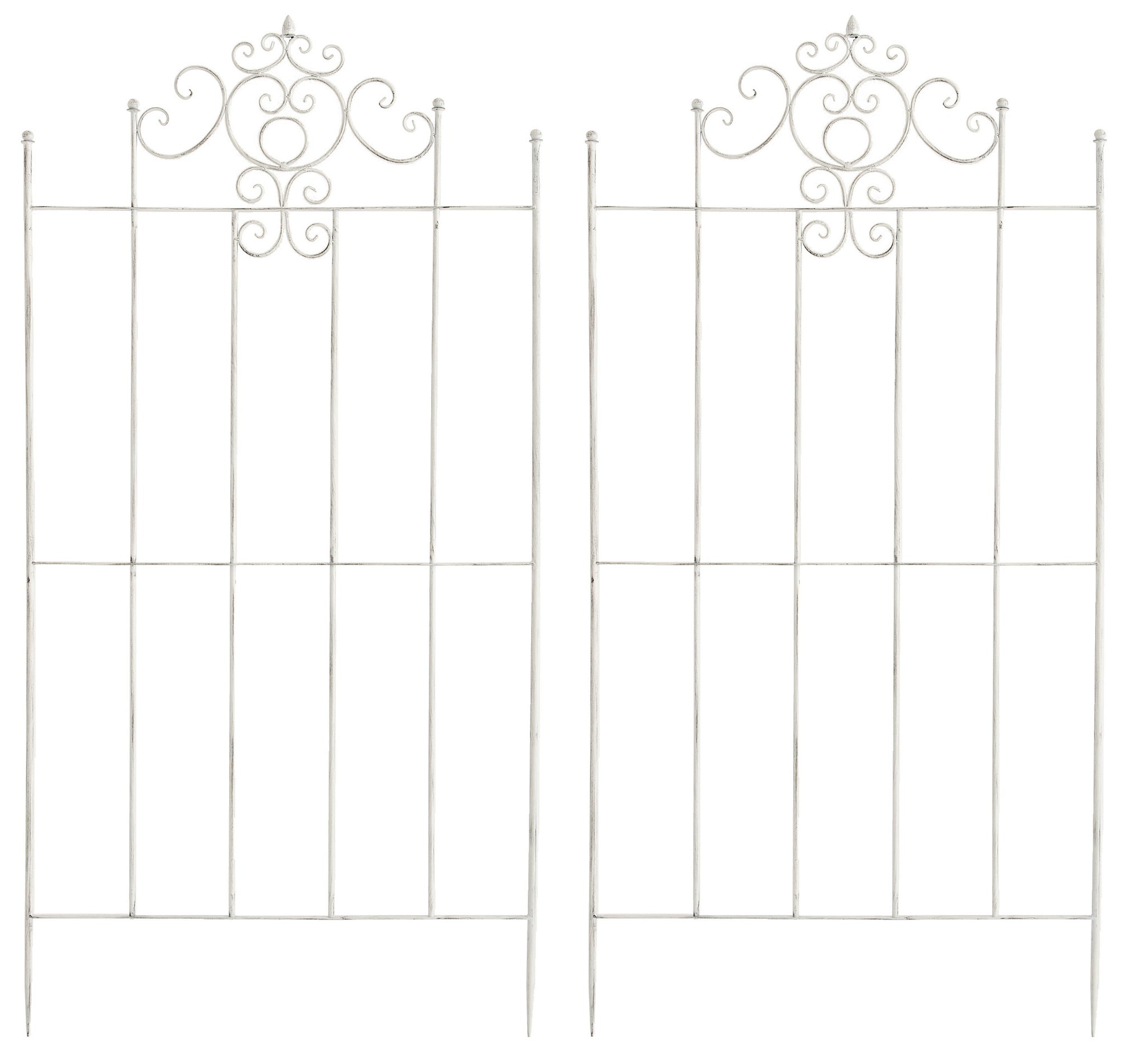 2-delige Klimrek Set - Tuinondersteuning - Eenvoudige Montage Kleur antiek wit