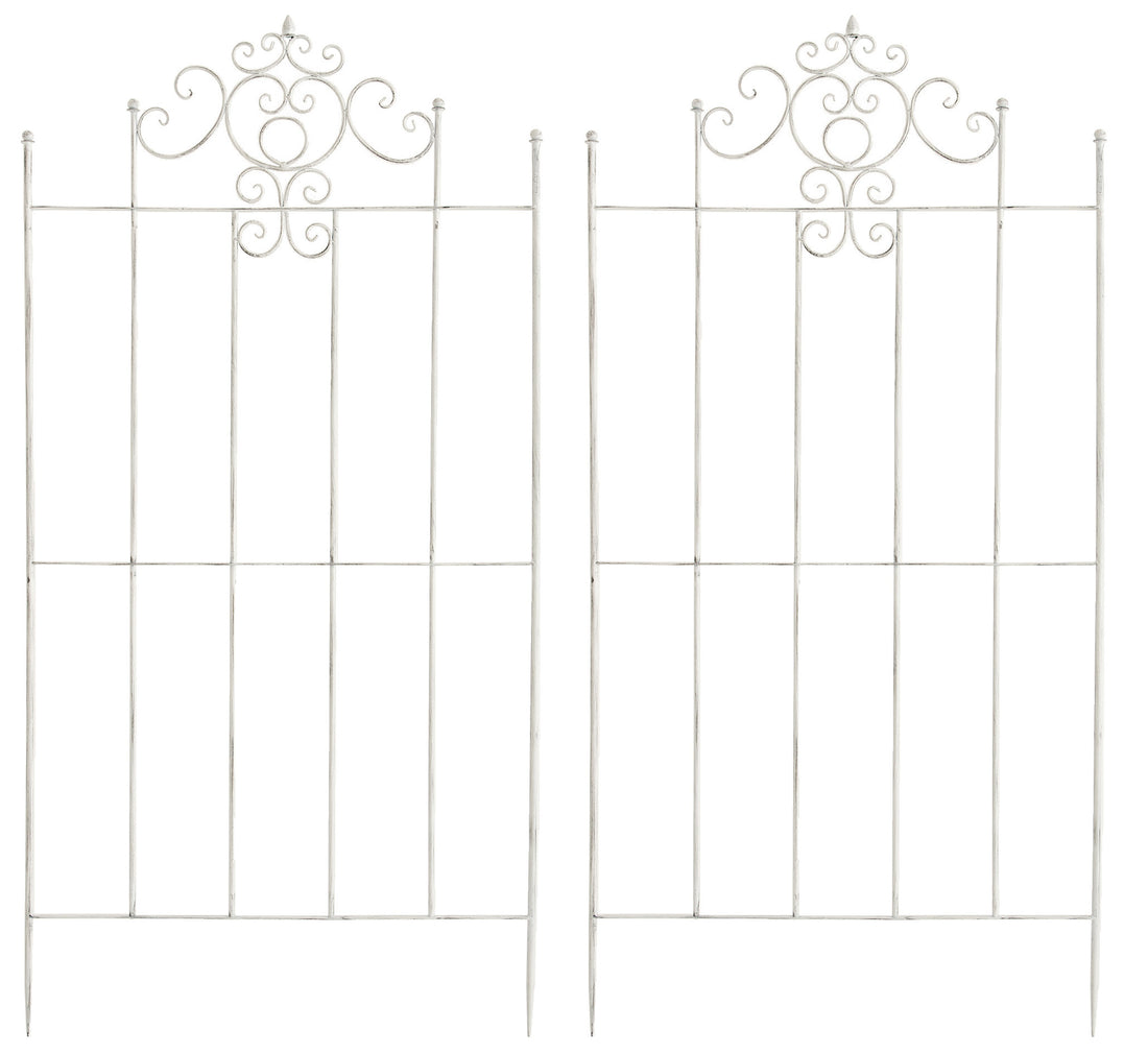 2-delige Klimrek Set - Tuinondersteuning - Eenvoudige Montage Kleur antiek wit