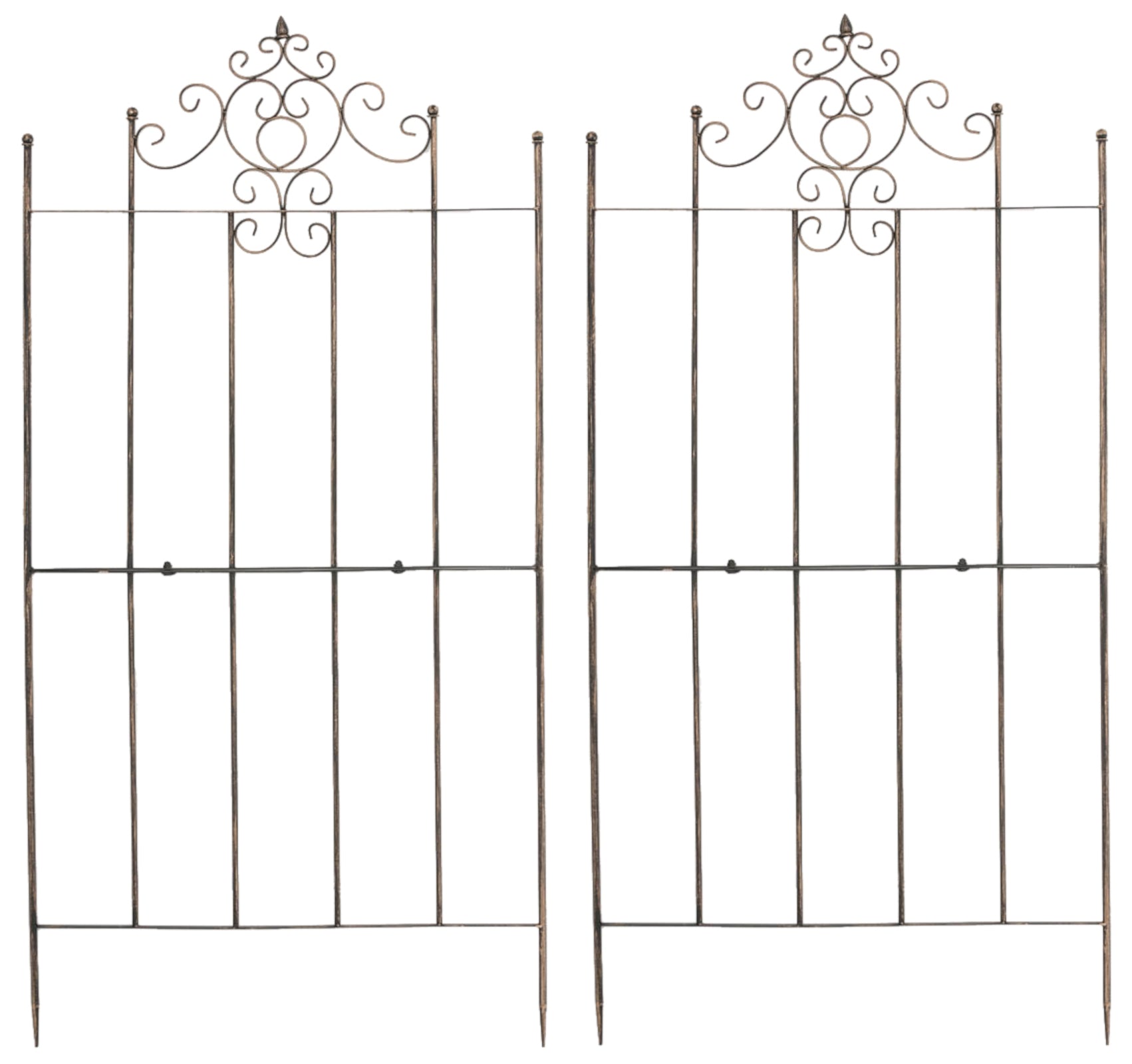 2-delige Klimrek Set - Tuinondersteuning - Eenvoudige Montage Kleur bronzen