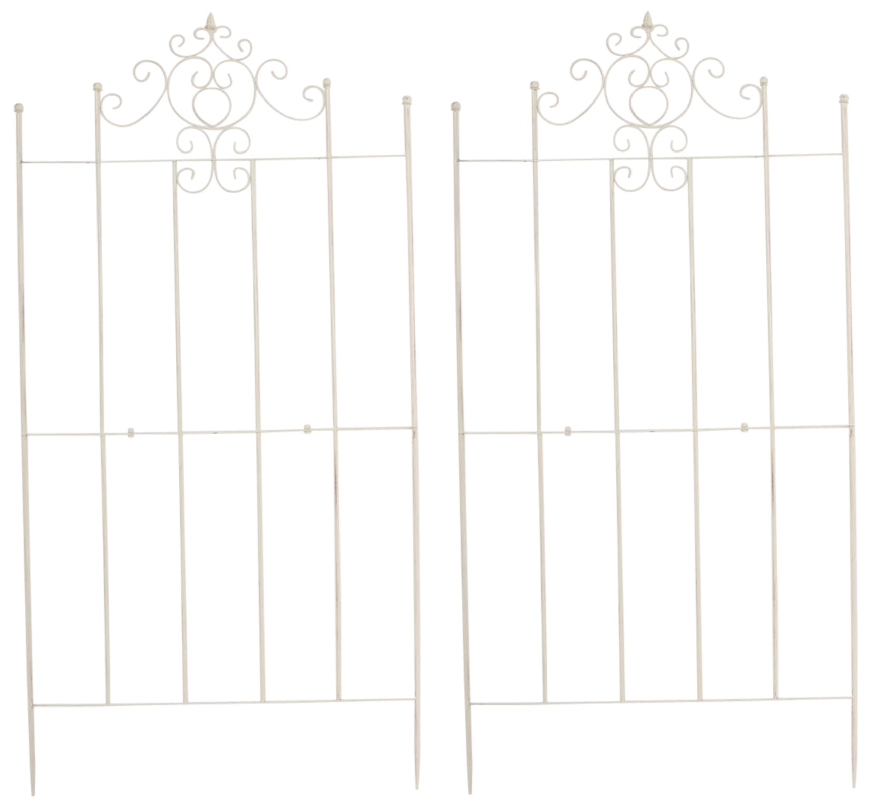 2-delige Klimrek Set - Tuinondersteuning - Eenvoudige Montage Kleur antiek-creme