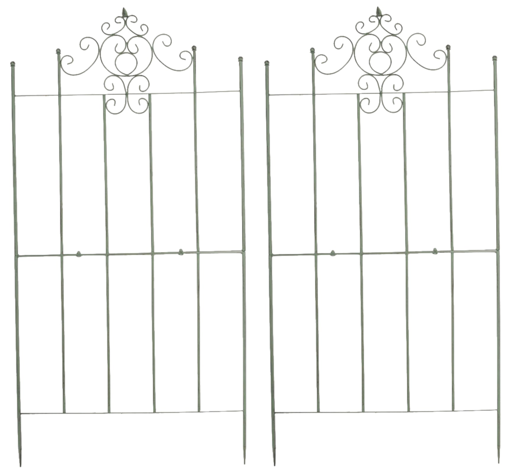 2-delige Klimrek Set - Tuinondersteuning - Eenvoudige Montage Kleur antiek-groen