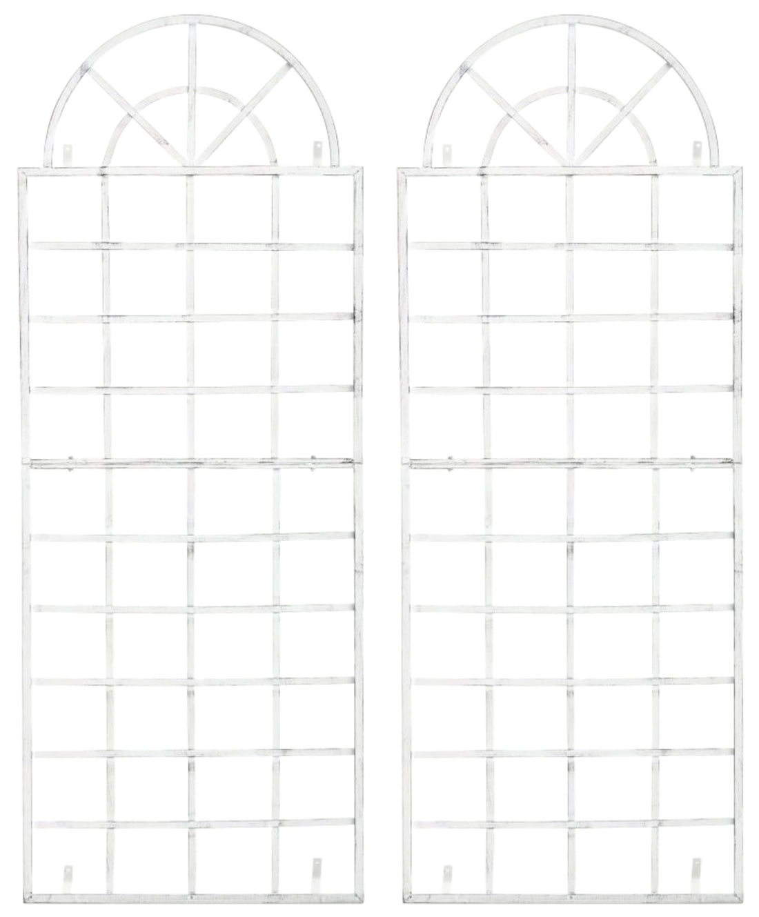 2-delige set Klimrekken - Trellissen - Decoratief en Stevig Design Kleur antiek wit