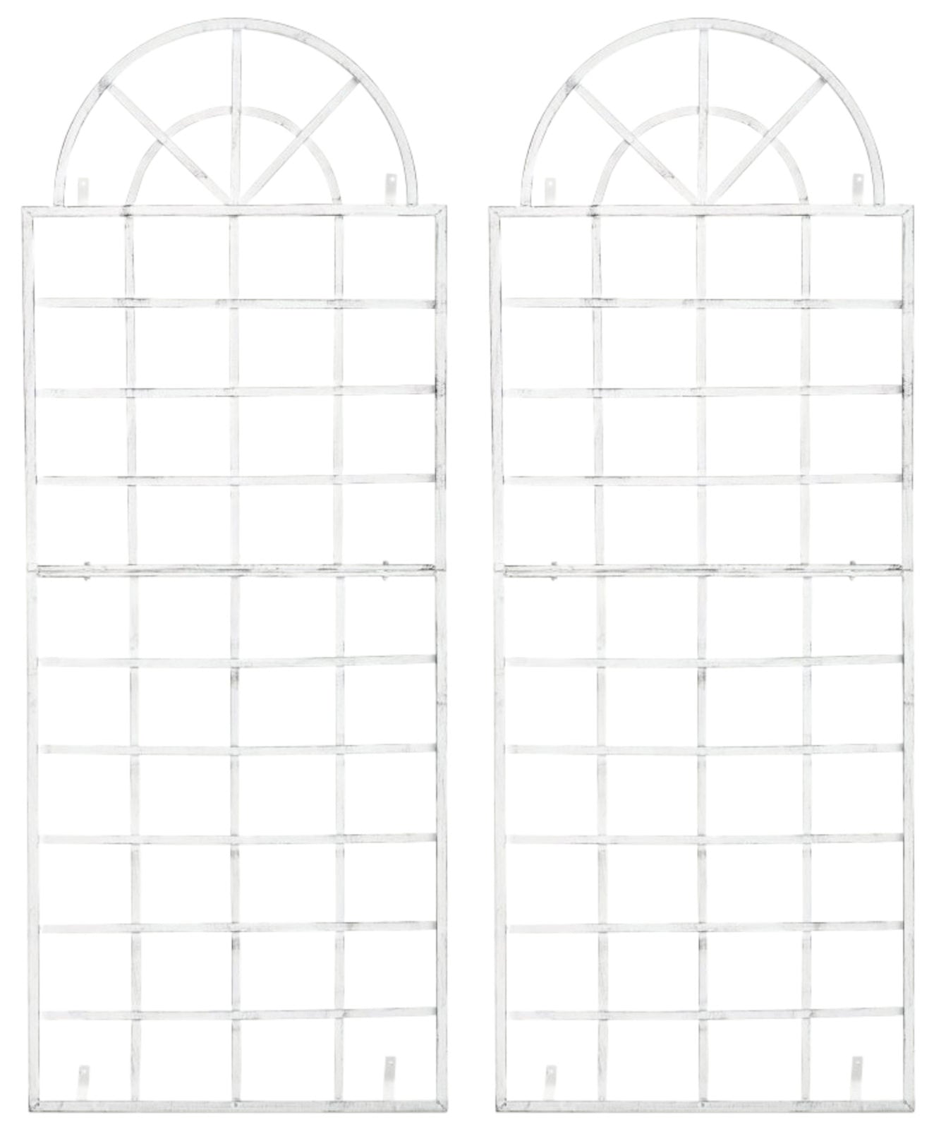 2-delige set Klimrekken - Trellissen - Decoratief en Stevig Design Kleur antiek wit