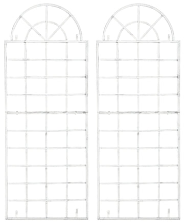 2-delige set Klimrekken - Trellissen - Decoratief en Stevig Design Kleur antiek wit