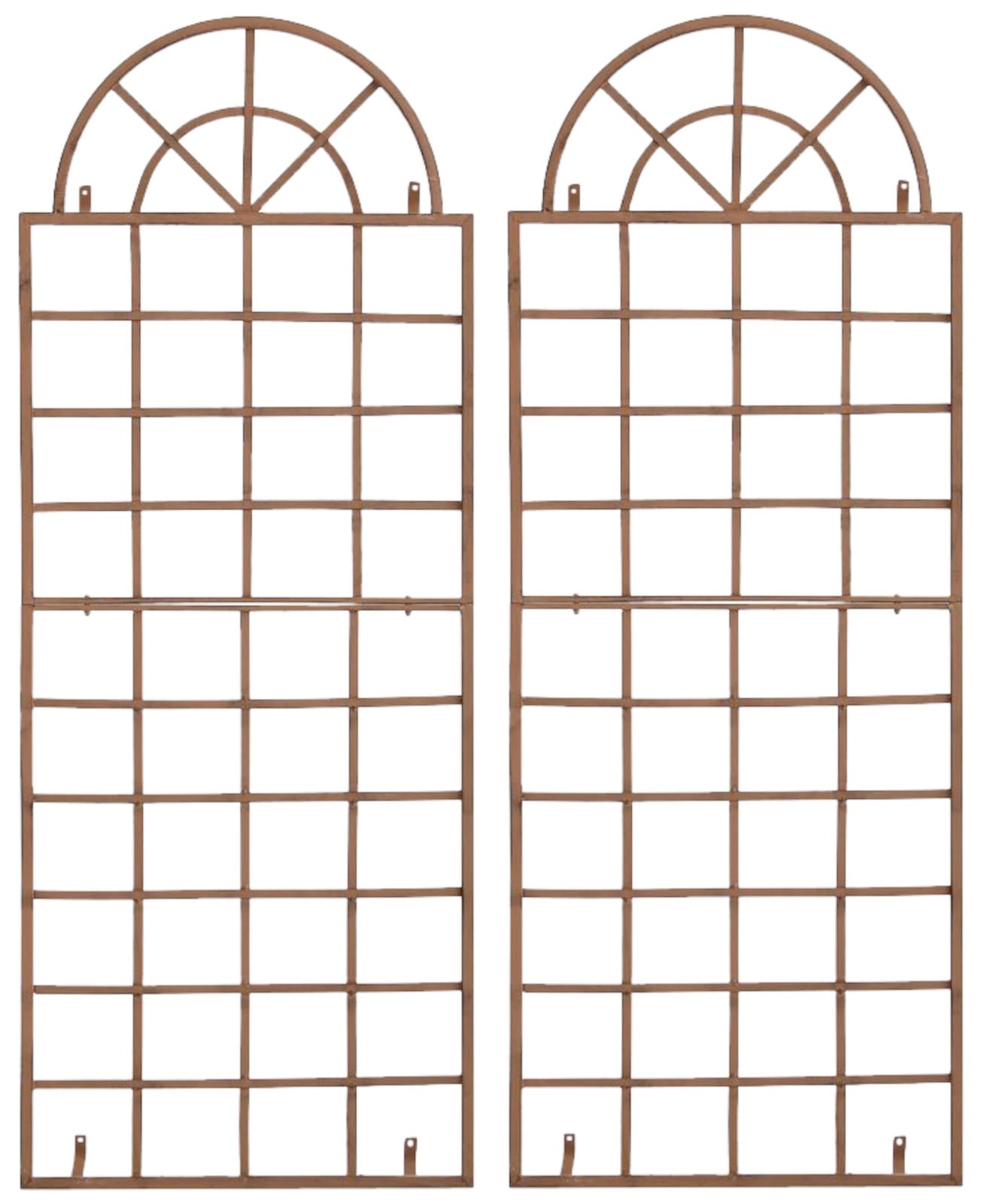 2-delige set Klimrekken - Trellissen - Decoratief en Stevig Design Kleur antiek bruin
