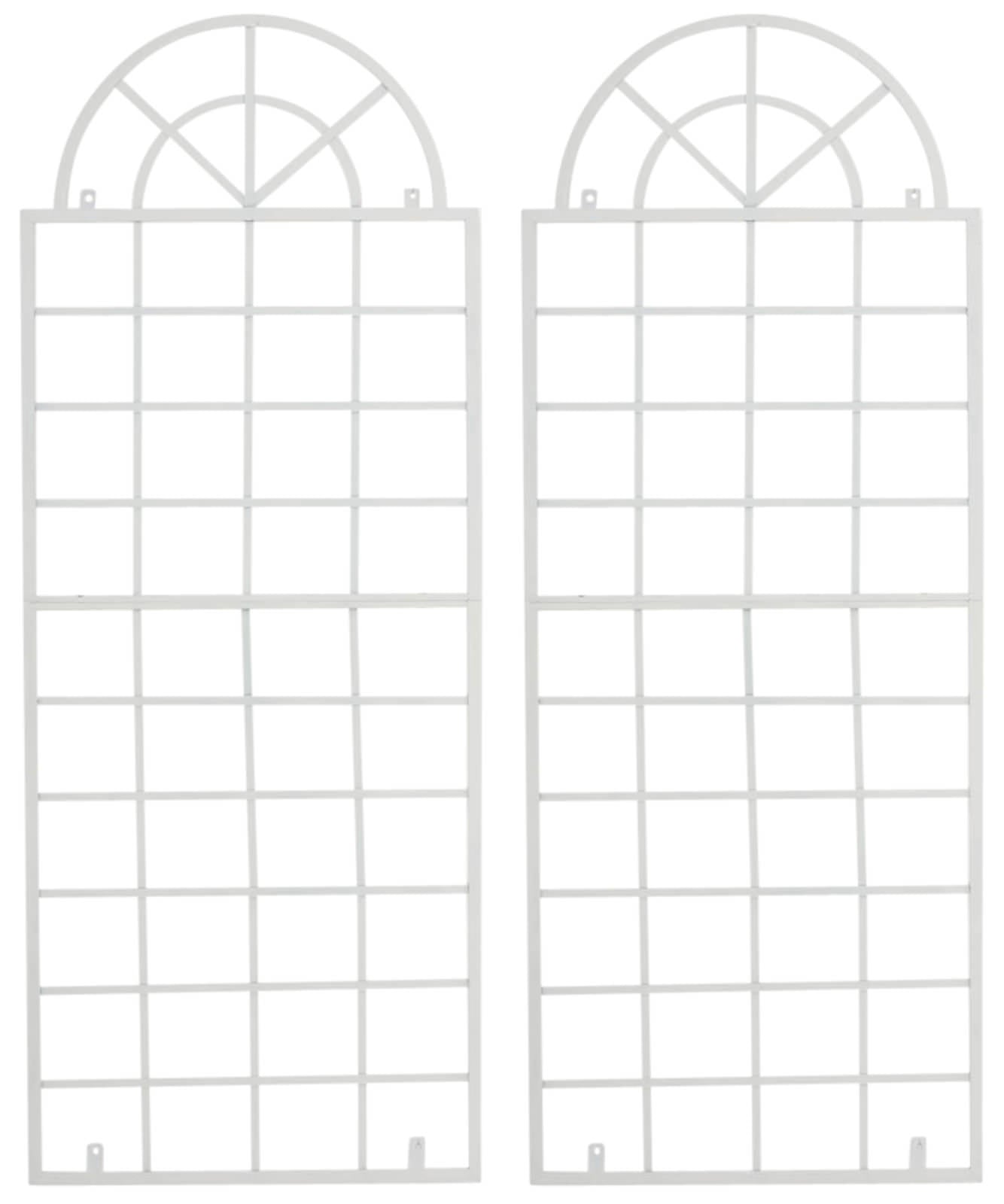 2-delige set Klimrekken - Trellissen - Decoratief en Stevig Design Kleur wit