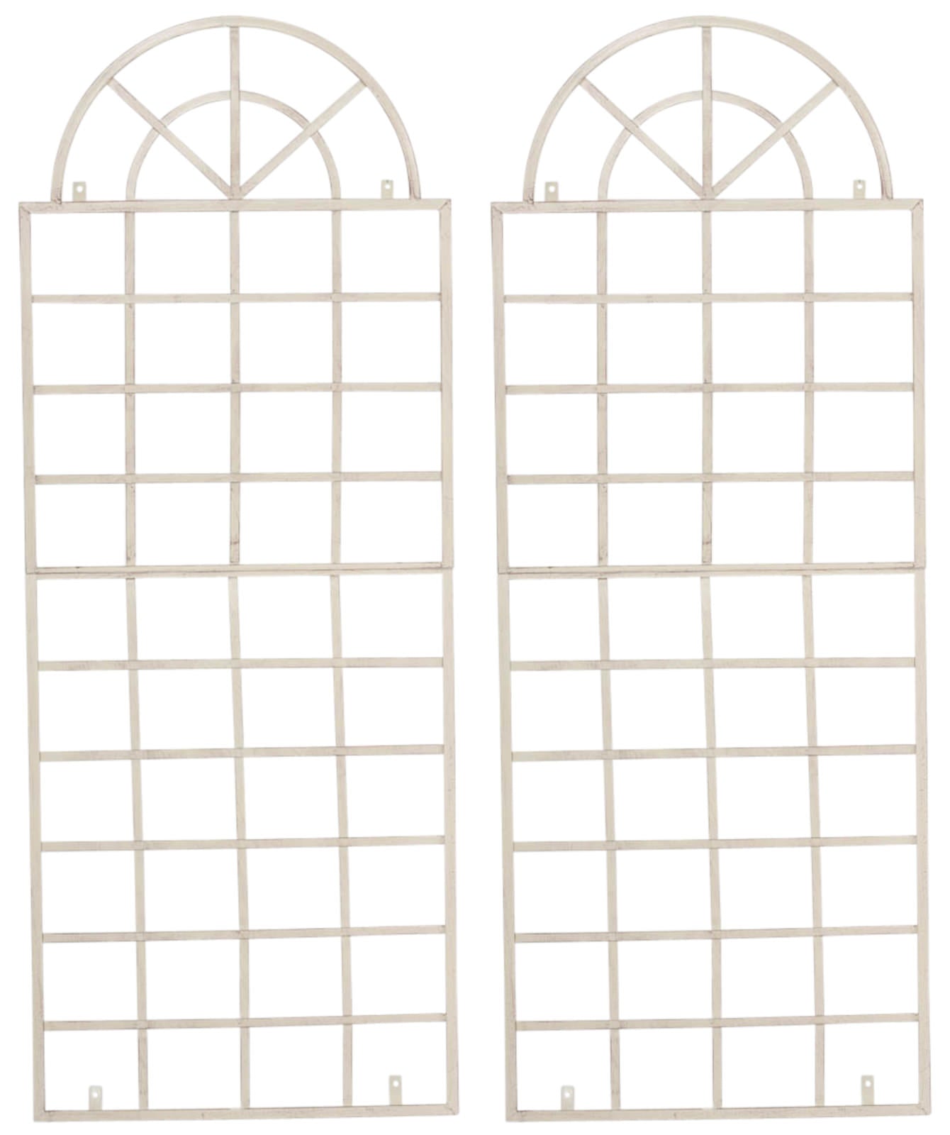 2-delige set Klimrekken - Trellissen - Decoratief en Stevig Design Kleur antiek-creme