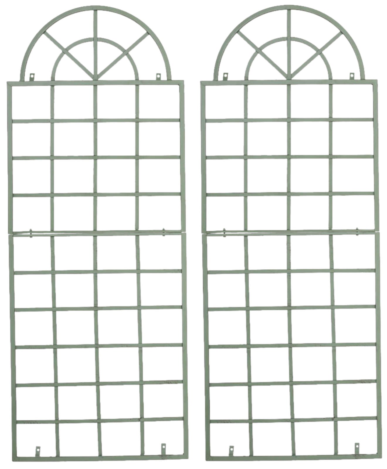 2-delige set Klimrekken - Trellissen - Decoratief en Stevig Design Kleur antiek-groen
