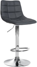Verstelbare Barstoel Kunstleer - Barkruk - Comfort & 360° Draaibaarheidsoptie Kleur grijs Onderstel Kleur chroom