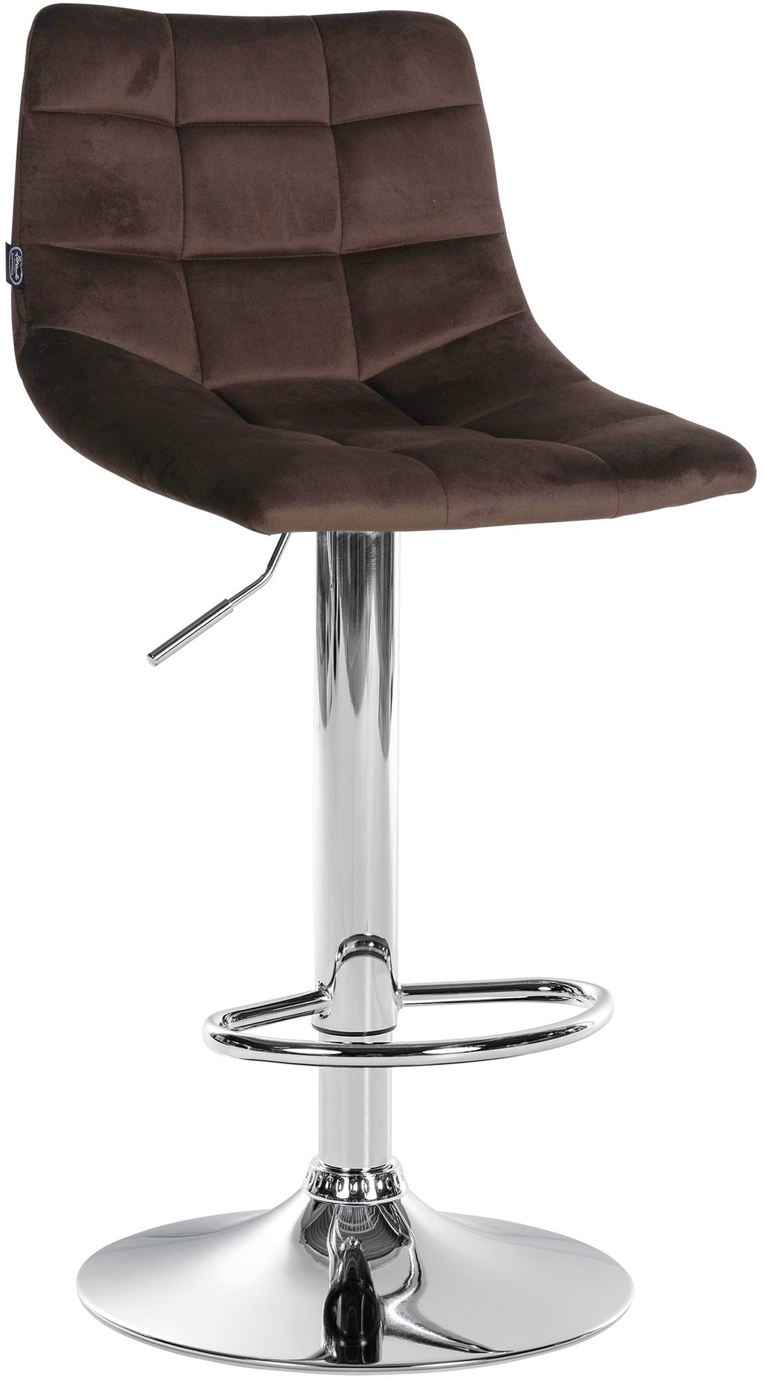 Verstelbare Fluwelen Barkruk - Elegante Kruk - 360° Draaibaar Comfort Kleur zwart Onderstel Kleur chroom